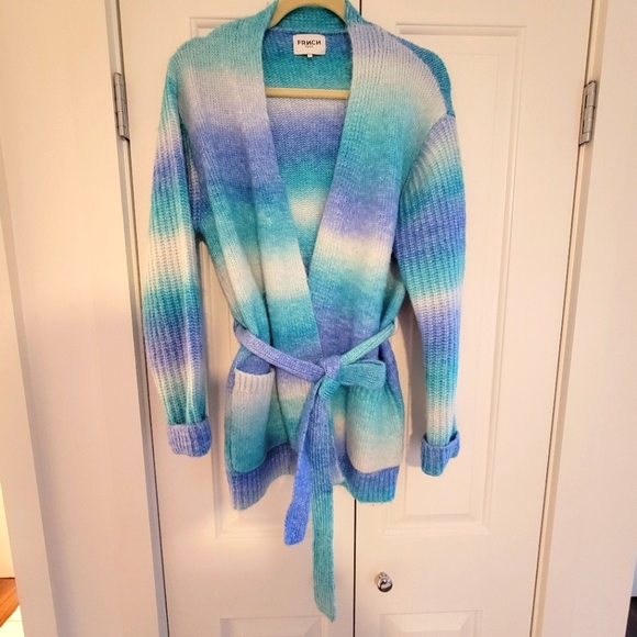 FRNCH Sweaters - Ombre Cardigan with Belt